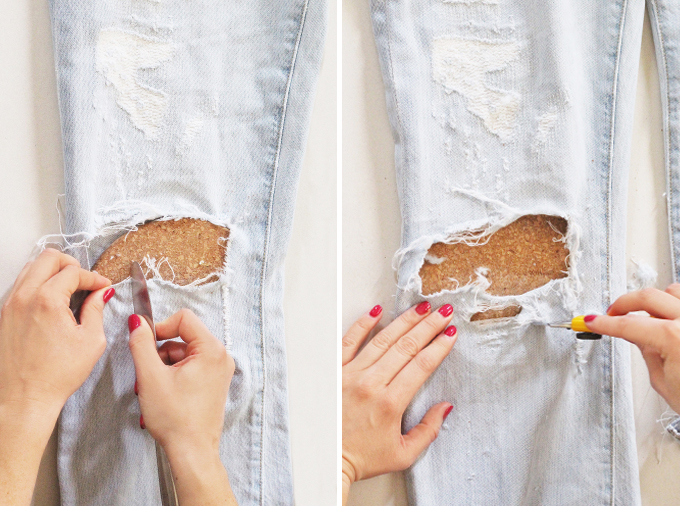 DIY | Distressed Boyfriend Jeans Step by Step Instructions