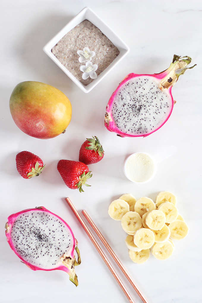 Dragonfruit Bubble Tea Smoothie // JustineCelina.com