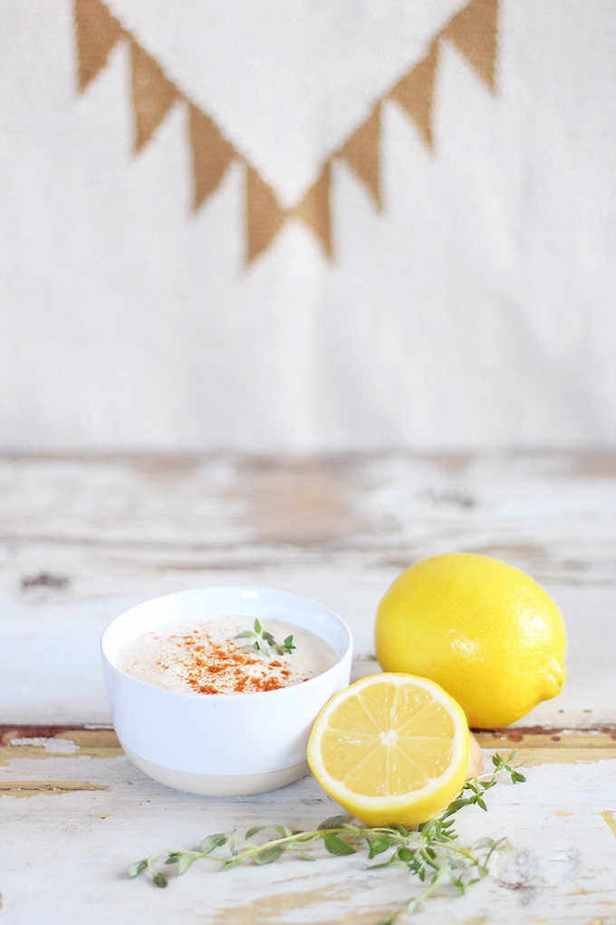 Roasted Sweet Potato Fries with Lemon Tahini Sauce // JustineCelina.com