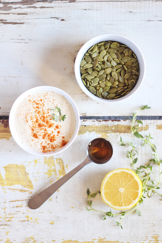 Roasted Sweet Potato Fries with Lemon Tahini Sauce // JustineCelina.com