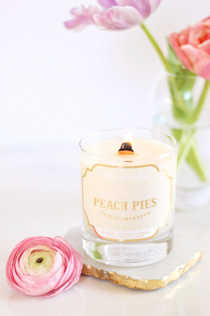 Simple Pleasures | Coal & Canary Peach Pies and Cute French Guys Candle // JustineCelina.com