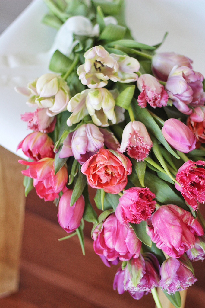 All About Tulips | Cascading Ombre Tulip Bouquet // JustineCelina.com