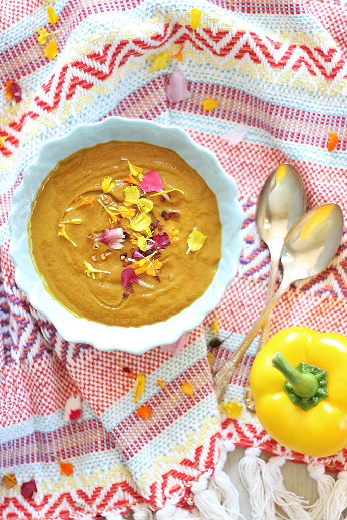Rainbow Carrot & Yellow Pepper Soup // JustineCelina.com