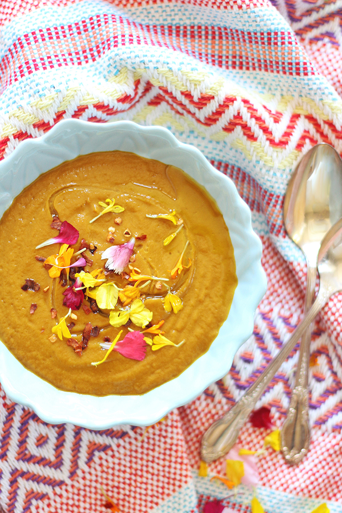 Rainbow Carrot & Yellow Pepper Soup // JustineCelina.com