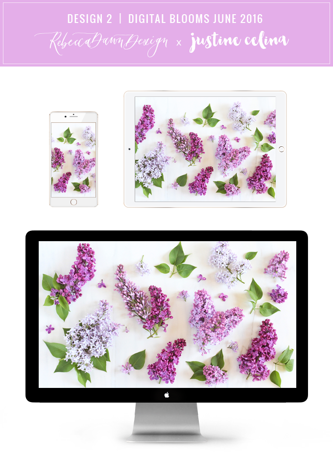 Digital Blooms Desktop Wallpaper 2 | June 2016 // JustineCelina.com x Rebecca Dawn Design