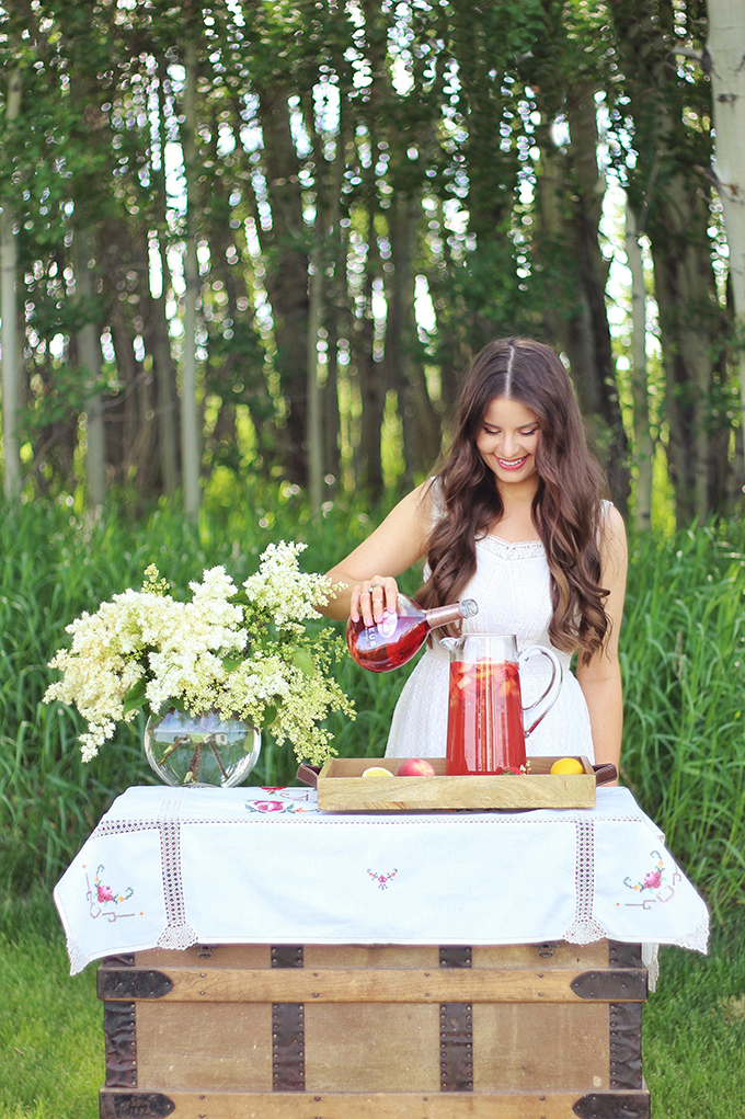 Rosé Lychee Elderflower Sangria // JustineCelina.com