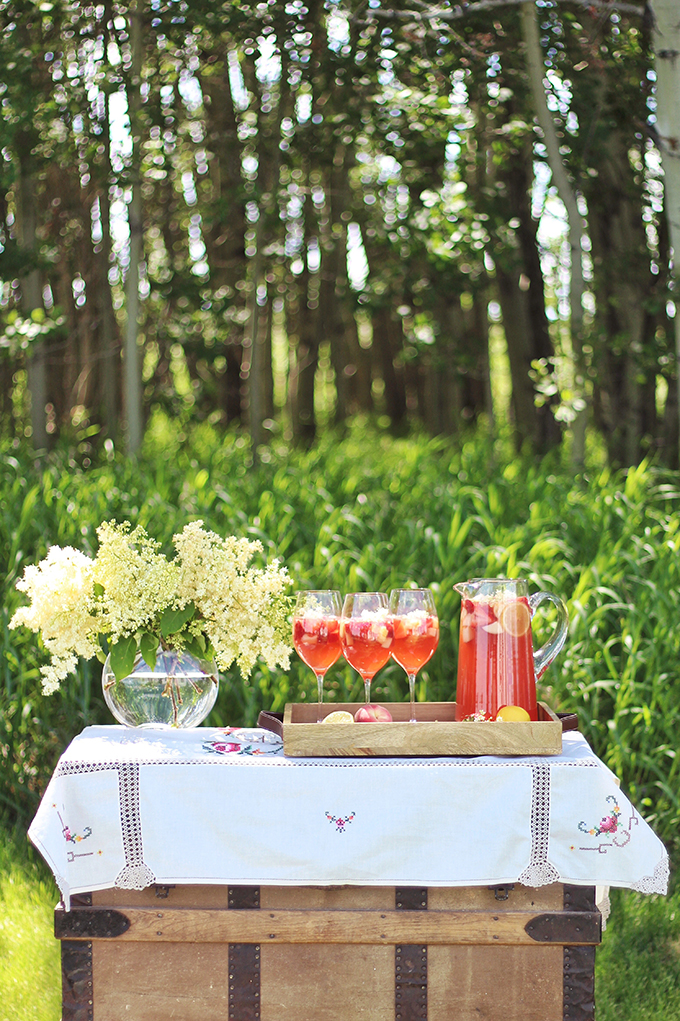 Rosé Lychee Elderflower Sangria // JustineCelina.com