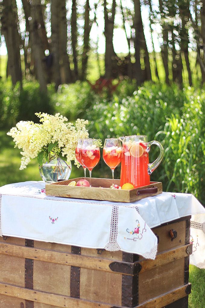 Rosé Lychee Elderflower Sangria // JustineCelina.com