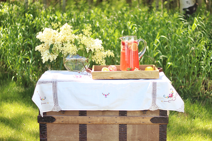 Rosé Lychee Elderflower Sangria // JustineCelina.com