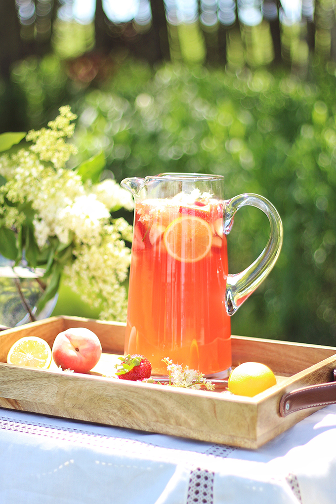 Rosé Lychee Elderflower Sangria // JustineCelina.com