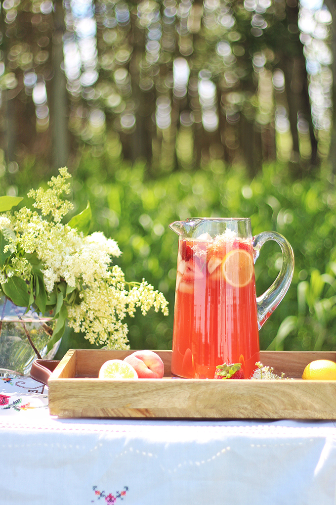 Rosé Lychee Elderflower Sangria // JustineCelina.com