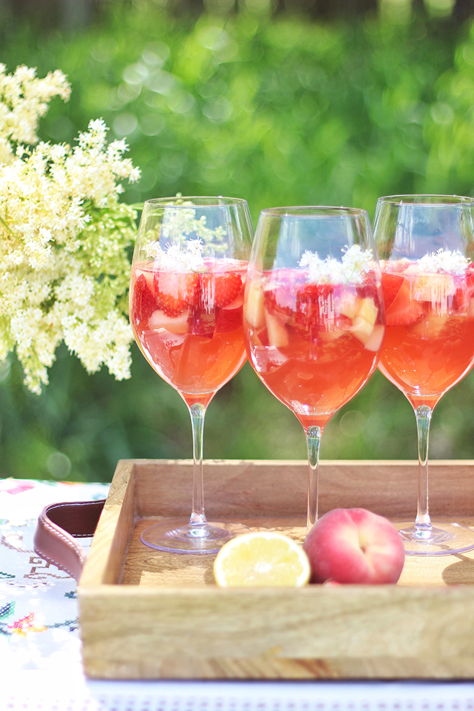 Rosé Lychee Elderflower Sangria // JustineCelina.com