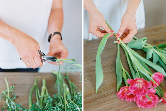 DIY | How to Make a Summer Flower Arrangement with Rebecca Dawn Design | Flower Conditioning // JustineCelina.com