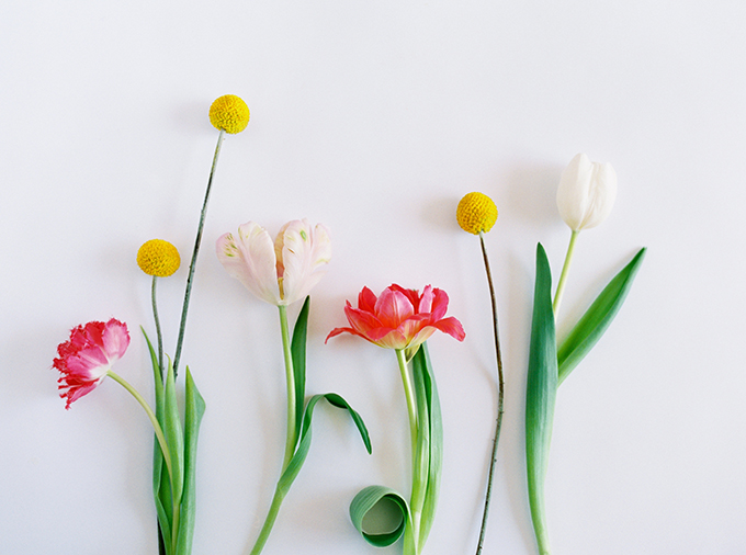 DIY | How to Make a Summer Flower Arrangement with Rebecca Dawn Design | Secondary Flowers: Tulips and Craspedia // JustineCelina.com