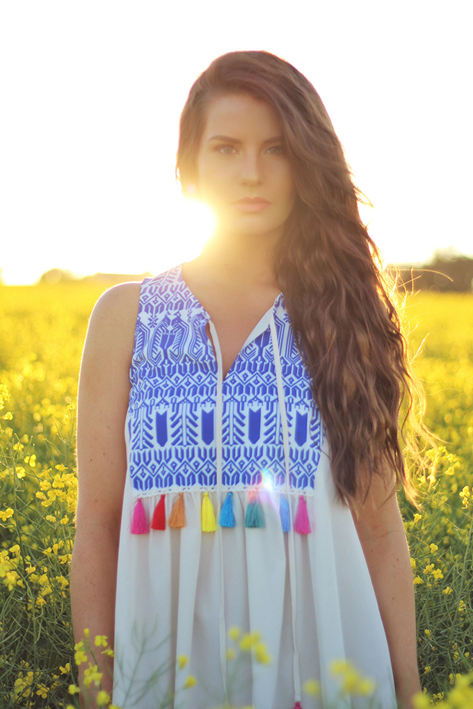 Here Comes the Sun | Carefree Summer Style in a Canola Field | Calgary Fashion Blogger // JustineCelina.com