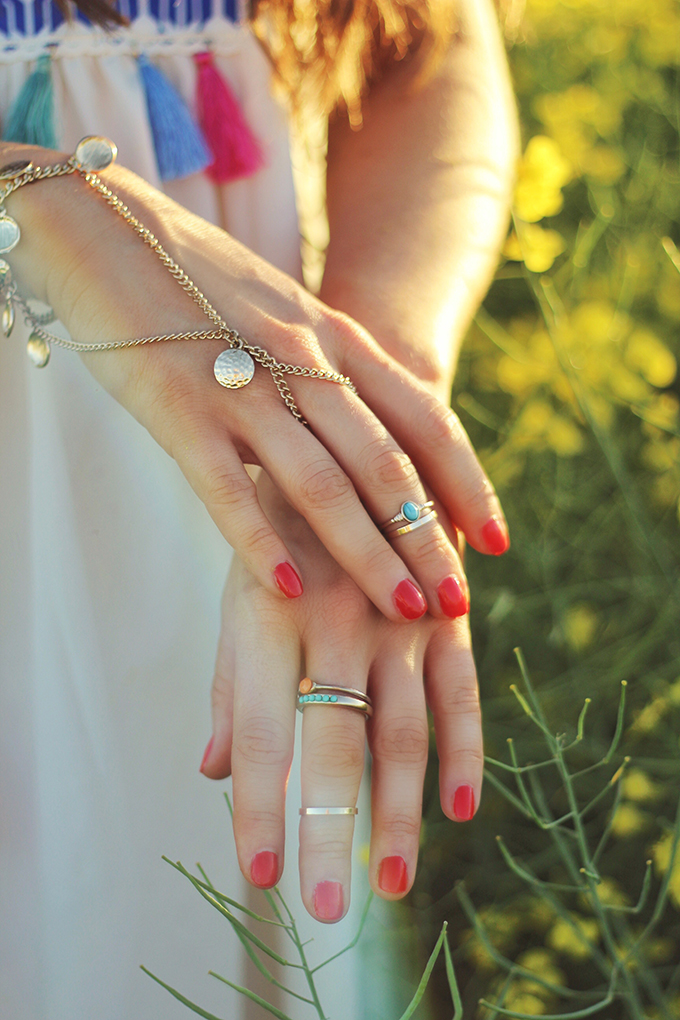 Here Comes the Sun | Carefree Summer Style in a Canola Field | Bohemian Hand Chain | Calgary Fashion Blogger // JustineCelina.com