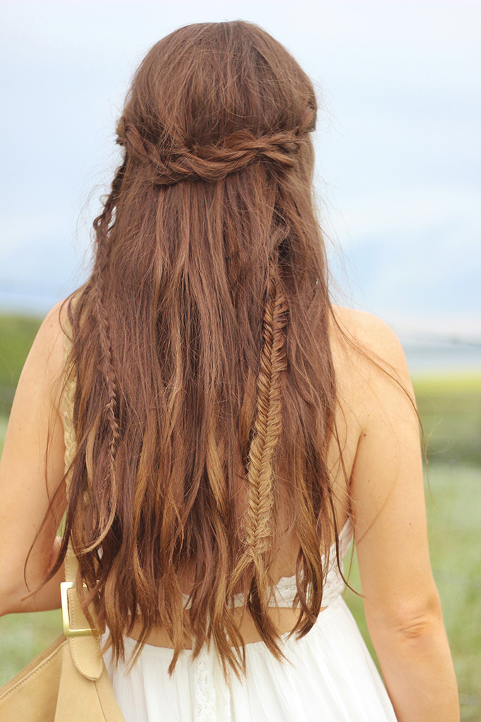 What to Wear to | The Calgary Stampede | Bohemian, braided, undone hairstyle by Dawn Bradley Hair // JustineCelina.com