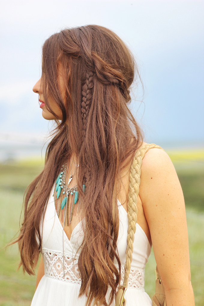 What to Wear to | The Calgary Stampede | Bohemian, braided, undone hairstyle by Dawn Bradley Hair // JustineCelina.com