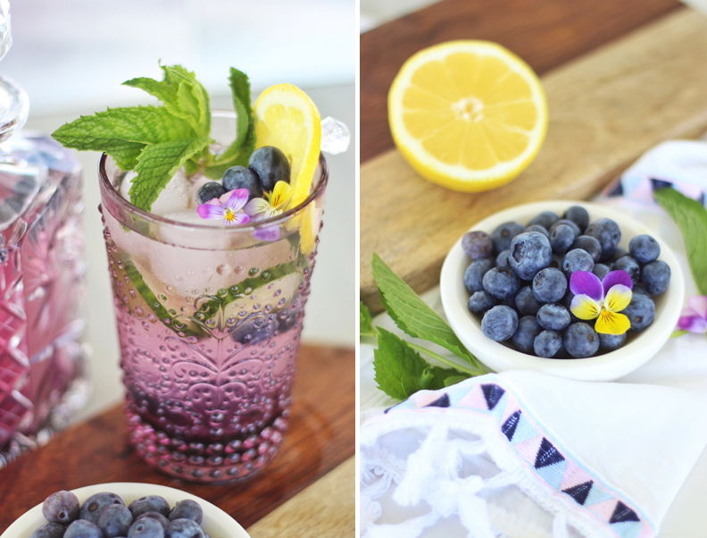 Blueberry Lemon and Cucumber Gin Mojitos | A refreshing, clean, refined sugar free cocktail | Blueberry Mojito Recipe | Muddled Blueberry Cocktail | Blueberry Cocktail Gin | How to Muddle Blueberries | Best summer Cocktails // JustineCelina.com