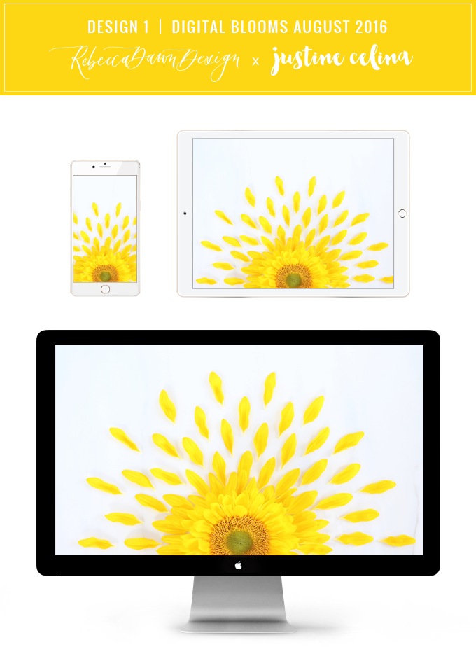 Digital Blooms Desktop Wallpaper 1 | August 2016 // JustineCelina.com x Rebecca Dawn Design