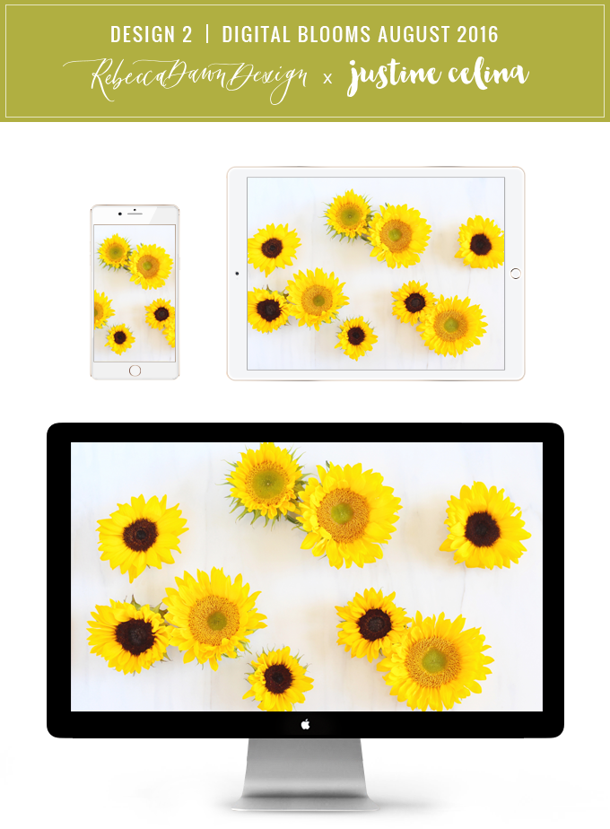 Digital Blooms Desktop Wallpaper 2 | August 2016 // JustineCelina.com x Rebecca Dawn Design
