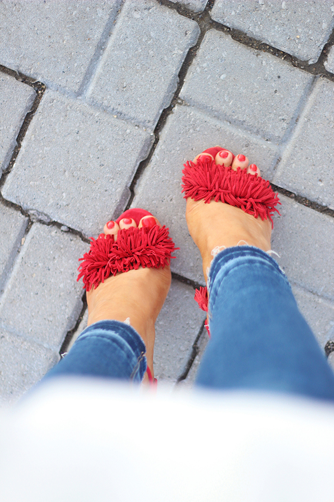 Summer 2016 Trend Highlights | Steve Madden Sassey Sandal in Red Suede // JustineCelina.com