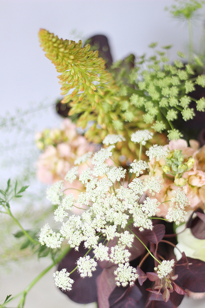 An Introduction to Autumn Flowers | Autumn Arrangement with Queen Anne’s Lace // JustineCelina.com x Rebecca Dawn Design