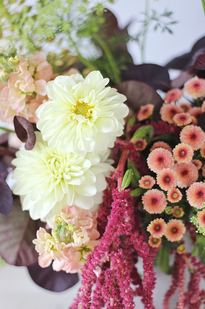 An Introduction to Autumn Flowers | Autumn Arrangement with Cream Dahlias // JustineCelina.com x Rebecca Dawn Design