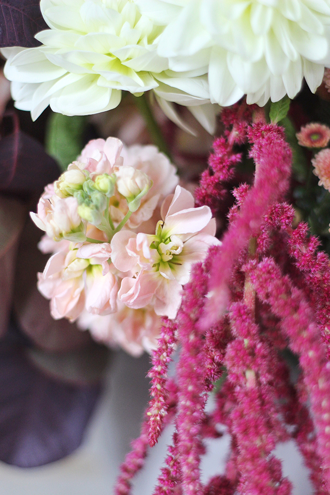 An Introduction to Autumn Flowers | Autumn Arrangement with Stock // JustineCelina.com x Rebecca Dawn Design