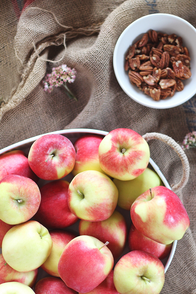 Apple Pie Steel Oats with Candied Maple Pecans | Ambrosia Apples from the Okanagan Valley, British Columbia, Canada // JustineCelina.com