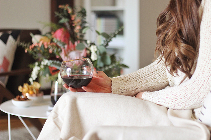 A Cozy Girls Night In | Red Rooster Merlot // JustineCelina.com