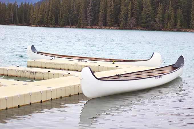 Fairmont Jasper Park Lodge | Canoes on Beauvart Lake // JustineCelina.com