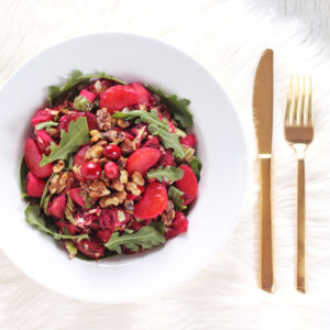 Festive Vegan Salad with Cranberry Dijon Vinaigrette // JustineCelina.com