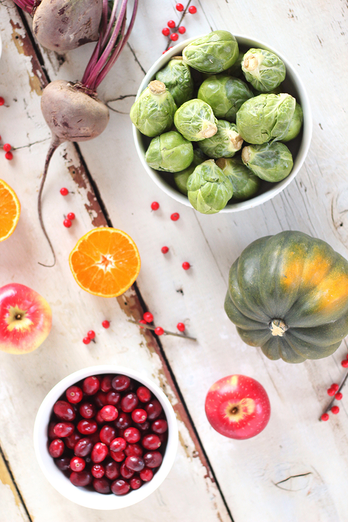 Festive Vegan Salad with Cranberry Dijon Vinaigrette // JustineCelina.com