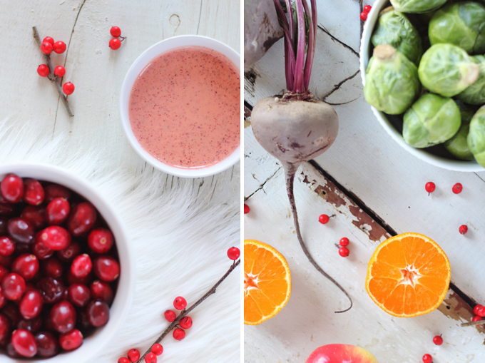 Festive Vegan Salad with Cranberry Dijon Vinaigrette // JustineCelina.com