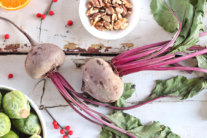 Festive Vegan Salad with Cranberry Dijon Vinaigrette // JustineCelina.com