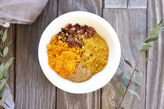 Curried Winter Vegetables with Roasted Acorn Squash // JustineCelina.com