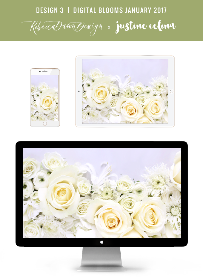 Digital Blooms January 2017 | Free Desktop Wallpapers | Design 3 // JustineCelina.com