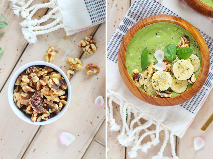 Pantone Inspired Banana Walnut Green Smoothie Bowl // JustineCelina.com