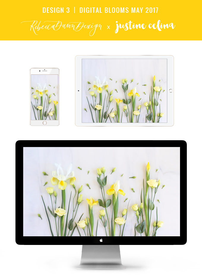 Digital Blooms May 2017 | Free Desktop Wallpapers | Design 3 // JustineCelina.com x Rebecca Dawn Design