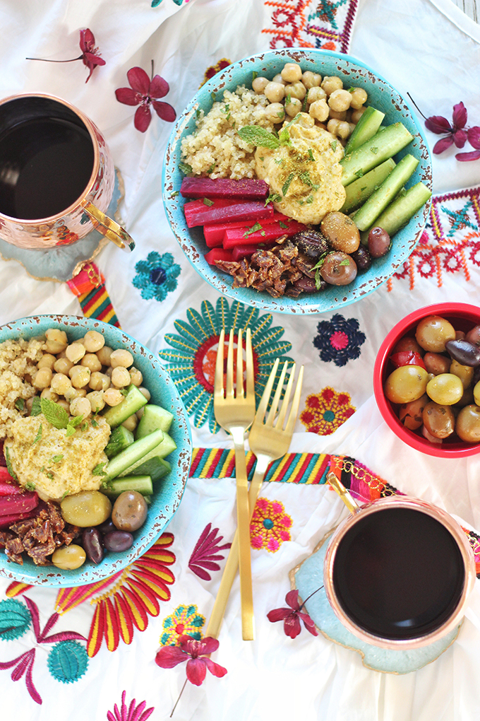 Mediterranean Rainbow Buddha Bowl | Created in Partnership with Sabra Canada #sponsored // JustineCelina.com | #glutenfree #dairyfree #vegan