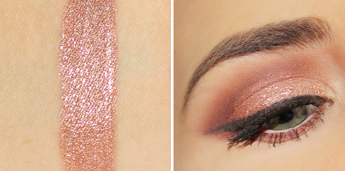 stila Magnificent Metals Glitter & Glow Liquid Eye Shadow in Rose Gold Retro Photos, Review, Swatches // JustineCelina.com