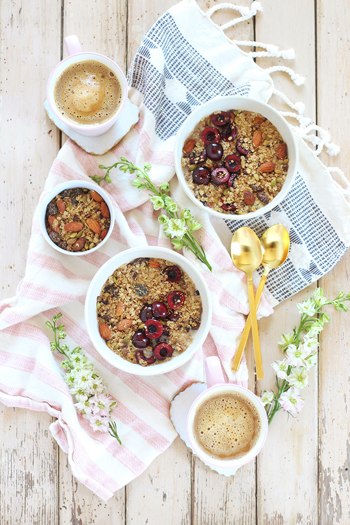 Protein Packed Cherry Almond Granola // JustineCelina.com