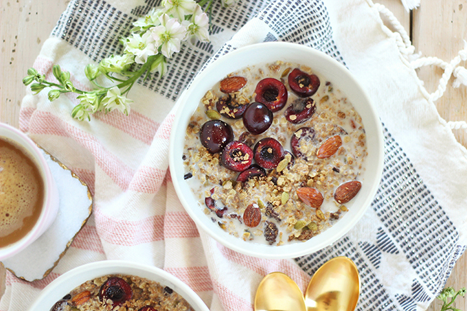 Protein Packed Cherry Almond Granola | How to Make Granola | Healthy Homemade Granola // JustineCelina.com