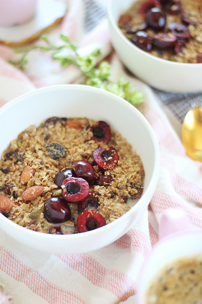 Protein Packed Cherry Almond Granola // JustineCelina.com