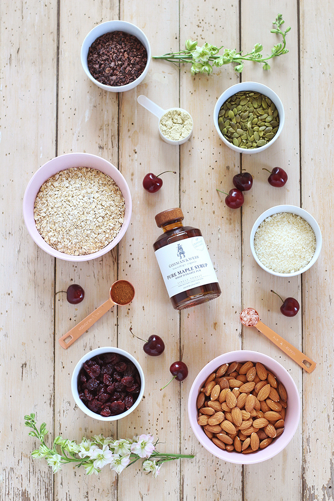Protein Packed Cherry Almond Granola Ingredients // JustineCelina.com