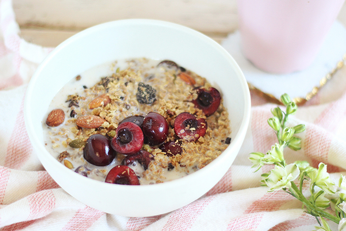 Protein Packed Cherry Almond Granola // JustineCelina.com