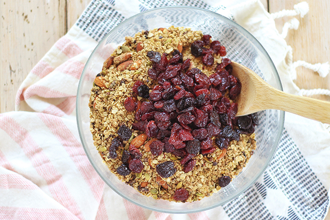 Protein Packed Cherry Almond Granola // JustineCelina.com