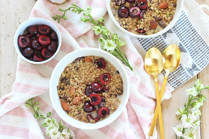 Protein Packed Cherry Almond Granola // JustineCelina.com