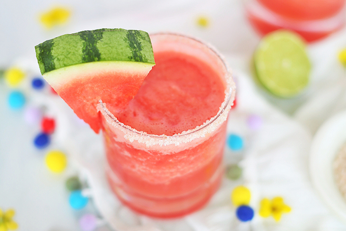 Watermelon Frosé Margaritas // JustineCelina.com